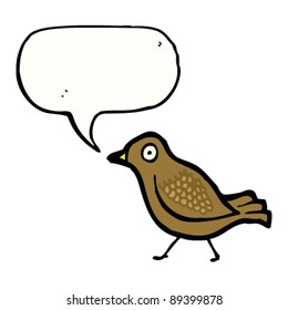 little brown bird with speech bubble