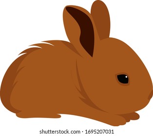 Klein braunes Kaninchen, Illustration, Vektorgrafik auf weißem Hintergrund
