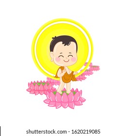 Little Budda on the lotus vector