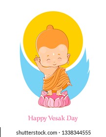 Little Buddha Birthday in the lotus, Vesak Day