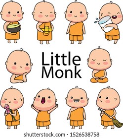 Little Buddhist Monk wearing a yellow dress.