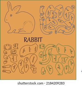 LITTLE BUILDABLE RABBIT, READY TO CUT