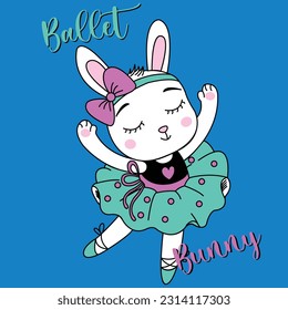 LITTLE BUNNY BALLET DANCER LIFTING ONE FOOT AND ARMS