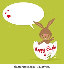 Little bunny in a big egg