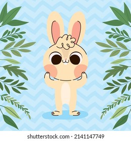 little bunny design with plants