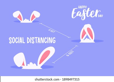 The little bunny ears that emerged from its bow The concept of quarantine and social spacing.