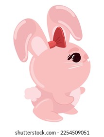 little bunny easter icon white background