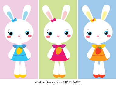 Little bunny girl in dress
