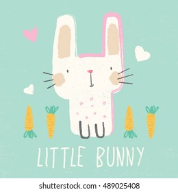 little bunny illustration for baby tee print