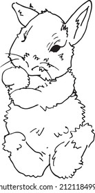 Pequeño conejo vectorial dibujado a mano 