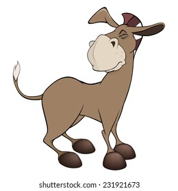 A little burro. Cartoon 