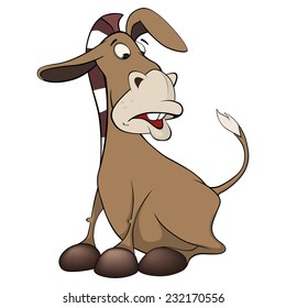 A little burro. Cartoon 