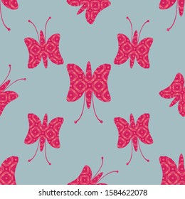 little butterflies multi seamless pattern print
