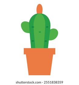 Little cactus vector in pot 