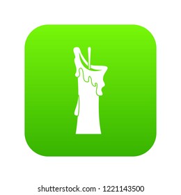 Little candle icon digital green for any design isolated on white vector illustration