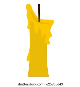 Little candle icon flat isolated on white background vector illustration