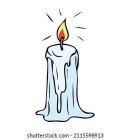 little candle vector illustration,isolated on white background,top view