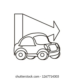 little car with arrow