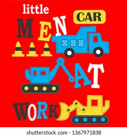 Little car work vector illustration