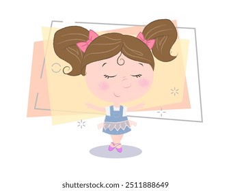 Little cartoon ballet dancer. Dancing concept. Vector illustration can be used for topics like performing, entertainment, activity