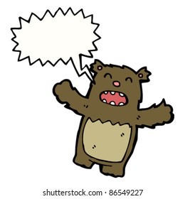 little cartoon bear roaring