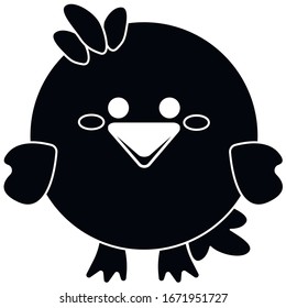 Little cartoon bird. Vector stock illustration.