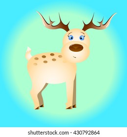 A little cartoon cute deer character