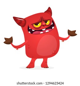 Little cartoon devil. Halloween devil caracter illustration