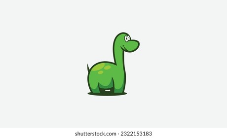 little cartoon dinosaur logo vector design template