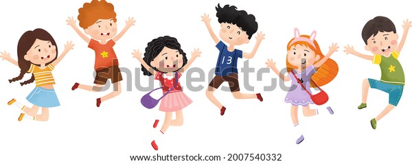 Little Cartoon Kids Happy Season Stock Vector (Royalty Free) 2007540332 ...