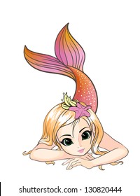 Little cartoon mermaid