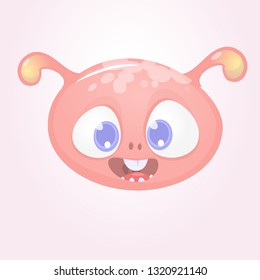 Little cartoon monster illustration. Alien head icon