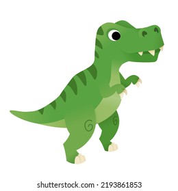 Little Cartoon Tyrannosaurus Prehistoric Trex Dinosaur Stock Vector ...