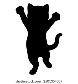 Little Cat black silhouette. Vector illustration