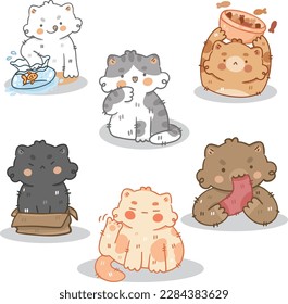 little cat, cute cat gang cat cartoon image cutes