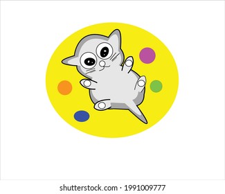 little cat cute play happy