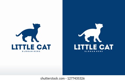Little Cat logo designs vector, Kitten logo