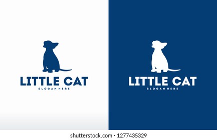 Little Cat logo designs vector, Kitten logo