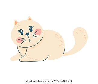 little cat lying feline character