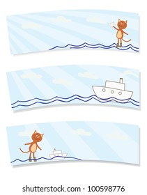 little cat with a ship label