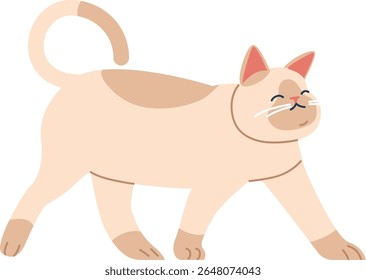 Little cat walking vector illustration