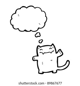 little cat waving cartoon