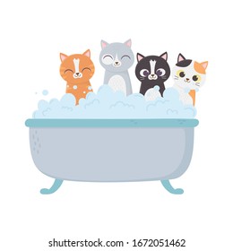 Cute Shiba Inu Bathing Shower Bathtub Stock Vector (royalty Free 