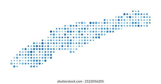 Little Cayman Dot Map. Island Digital Style Shape. Little Cayman vector image. Island shape blue circular dots. Stylish vector illustration.