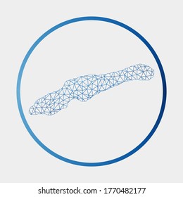 Little Cayman icon. Network map of the island. Round Little Cayman sign with gradient ring. Technology, internet, network, telecommunication concept. Vector illustration.
