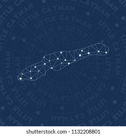 Little Cayman network, constellation style island map. Beauteous space style, modern design. Little Cayman network map for infographics or presentation.