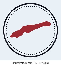 Little Cayman round stamp. Round logo with island map and title. Stylish minimal Little Cayman badge with map. Vector illustration.