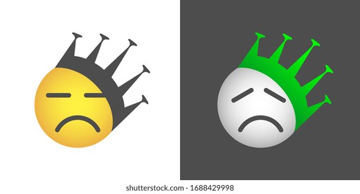 Little character with coronavirus. Vector illustration for web use on blogs and print articles on the fight against coronavirus. Eps-10