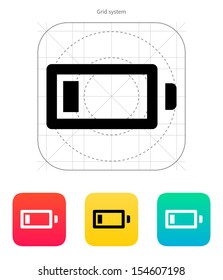 Little charge battery icon on white background. Vector illustration.