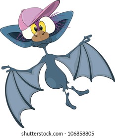 Little cheerful bat.Cartoon